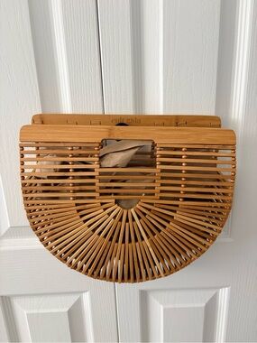 Cult Gaia Bamboo Ark bag natural tan